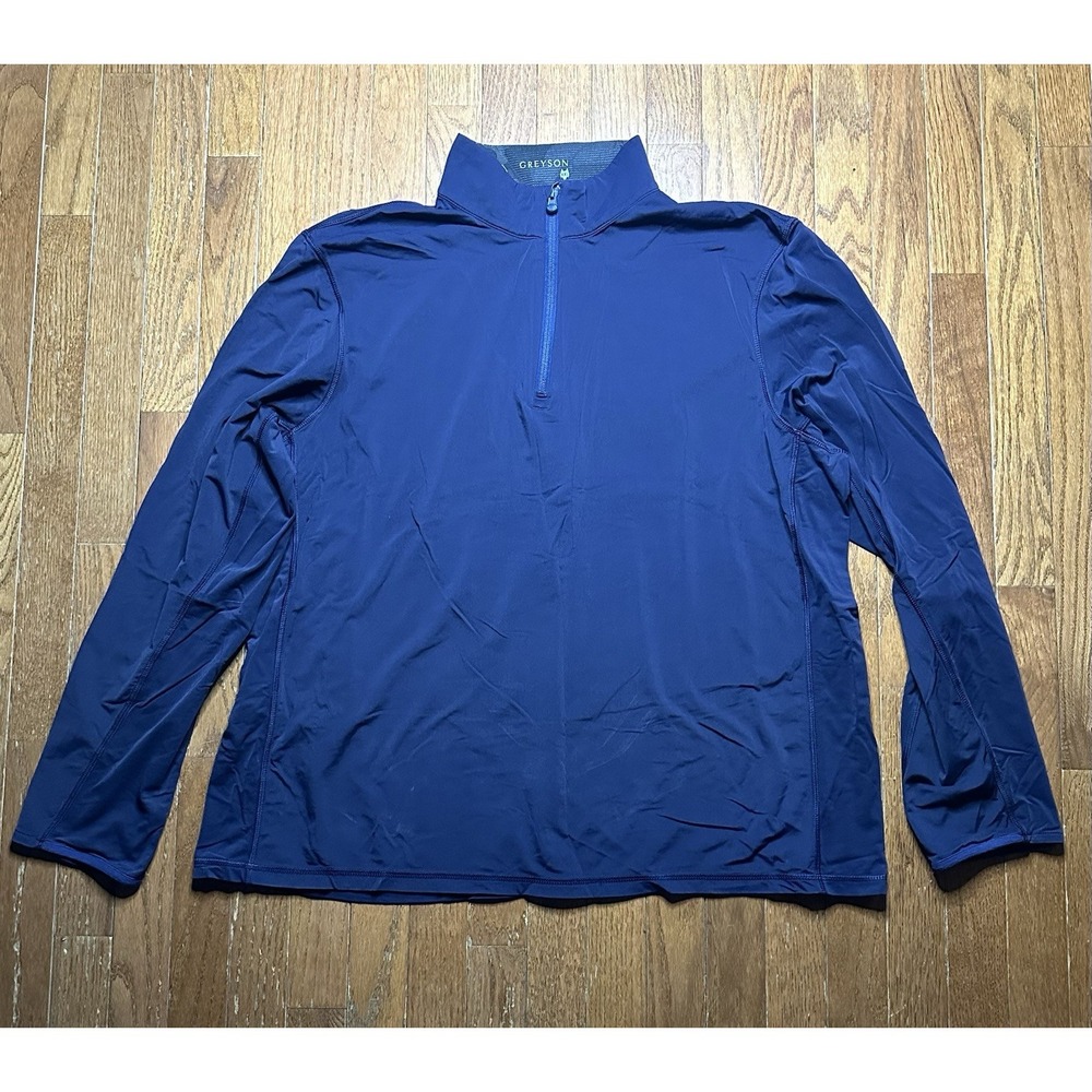 Greyson Mens Pullover Guide Sport Performance Quarter Zip Size XXL Golf Navy